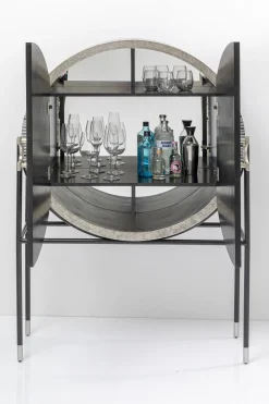 KARE Design Baarit*Zoom Baarikaappi - Pyöreä Muoto, Mustavalkoinen 100x160cm