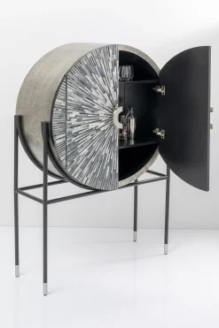 KARE Design Baarit*Zoom Baarikaappi - Pyöreä Muoto, Mustavalkoinen 100x160cm