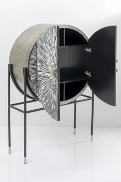 KARE Design Baarit*Zoom Baarikaappi - Pyöreä Muoto, Mustavalkoinen 100x160cm