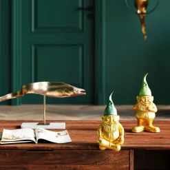 KARE Design Koriste-Esineet*Zwerg Sitting Istuva Tonttu - Kulta, Vihreä 19cm