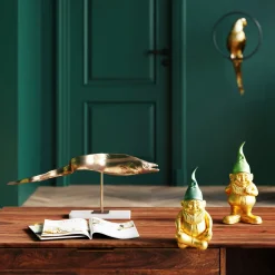 KARE Design Koriste-Esineet*Zwerg Sitting Istuva Tonttu - Kulta, Vihreä 19cm